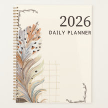 "Planner quotidien 2026" | Plume terreuse & Grille