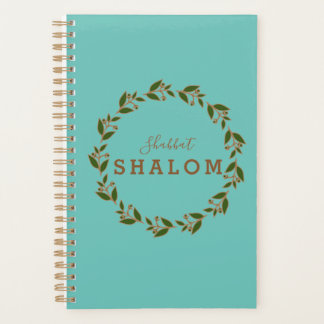 Planner Shabbat Shalom Vert Brown couronne