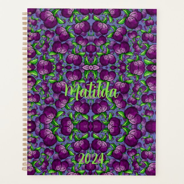 planner spirale PLUM personnalisé fruit funky (Devant)