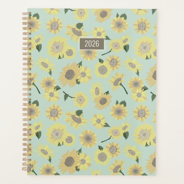 Planner Sunflower Yellow Orange Floral (Devant)
