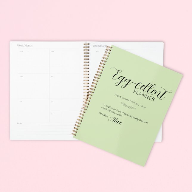 Planneur de lapin de Pâques à chaux personnalisé (Personalized Lime Easter Bunny Planner)
