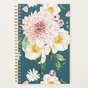 Planneur en spirale vert brillant de fleurs floral
