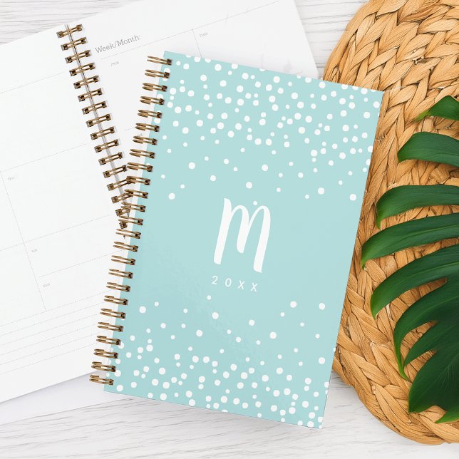 Planneur Monogramme Confetti Dots | Mer (Créateur téléchargé)