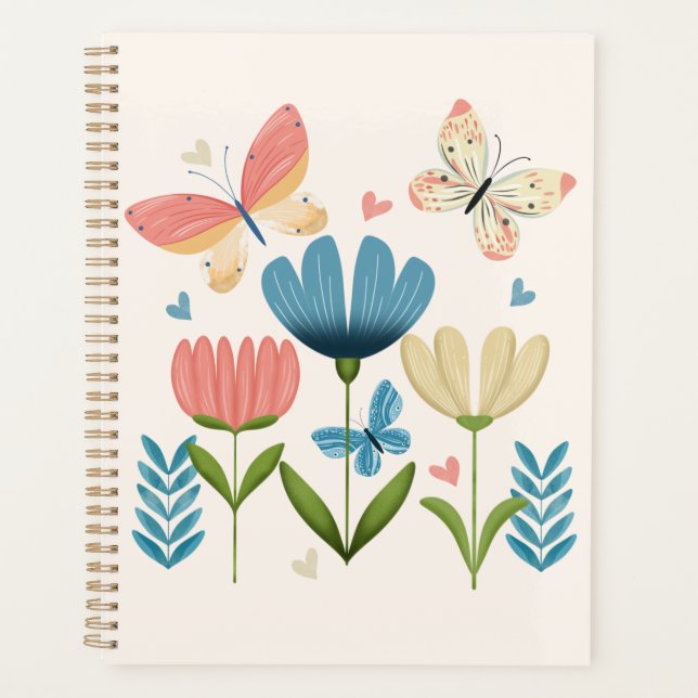 Plannière de fleurs et de papillons (Devant)