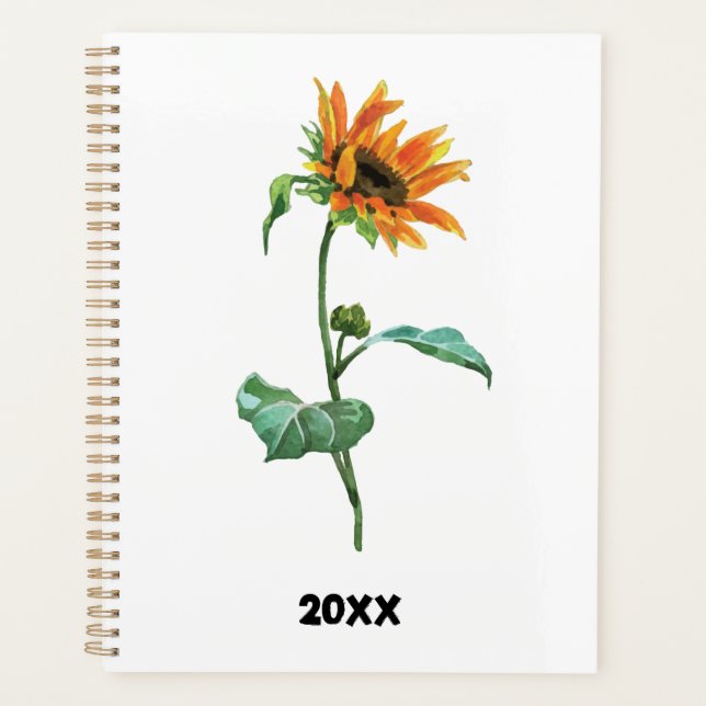 Plannière de l'année personnalisée tournesol (Devant)