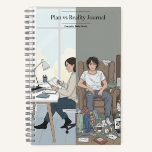 Plans contre réalité Carnet spiral - Drôle Journal