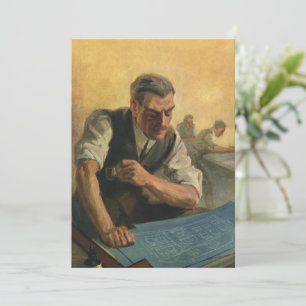 Plans d'architecte d'entreprise vintage et plans d