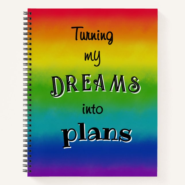 Plans de cahier personnalisé Rainbow Dreams (Devant)