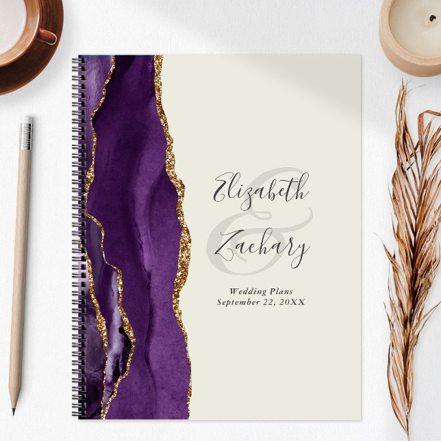 Plans de mariage Agate Geode Violet Or Ivoire (Créateur téléchargé)