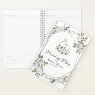 Plans de mariage aux roses florales blanches géomé