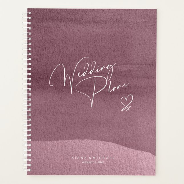 Plans de Mariage de calligraphie Mauve ID771 (Devant)