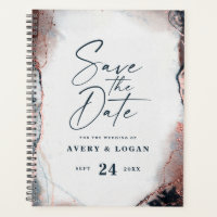 Plans de Mariage d'or Abstrait Ethereal Navy et Ro