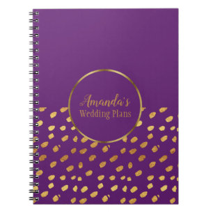 Plans de mariage élégants violet et or Journal