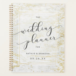 Plans de mariage en marbre moderne blanc avec or