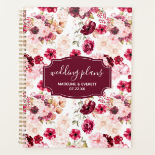 Plans de Mariage Floral Chic Burgundy & Blush