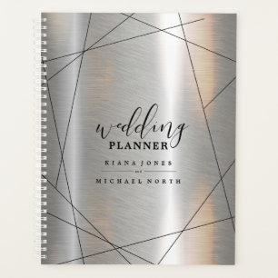 Plans de mariage géométriques métalliques Argent/N