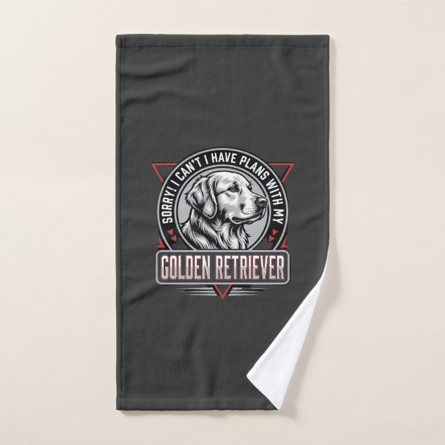 Plans de Retriever doré Conception de badge de chi (Serviette à main)