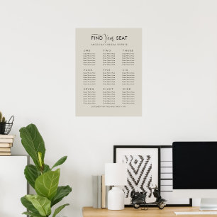 Plans de table affiches 9 tables Enterrement de vi