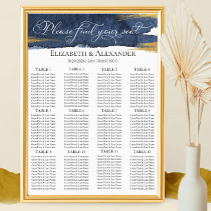 Plans de table pour mariage   12 Tableau bleu Abst