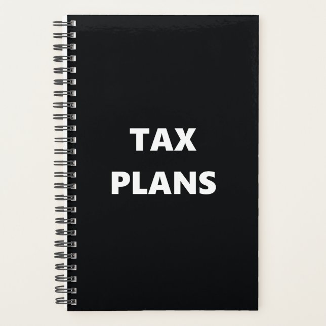Plans de taxe du planificateur Design noir blanc (Devant)