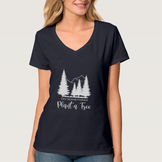 Plante a Tree-Protect Nature- T-shirt noir Cool (Devant)