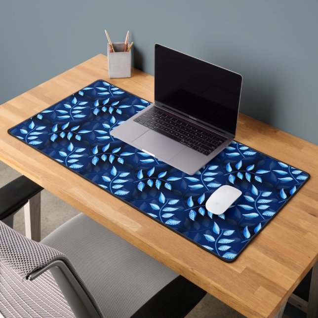 Plante Bleu Motif Botanique foncé décoratif (Bureau 2)