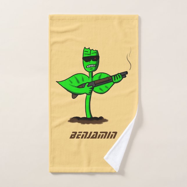 Plante cyborg Germinator dessin animé drôle (Serviette à main)