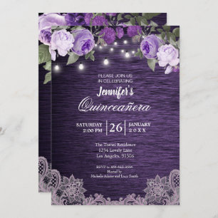 Plante Florale Rustique Quinceanera Invitation