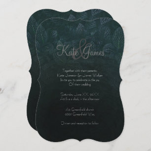 Plante foncé Feuille Nature Faire-part de mariage 