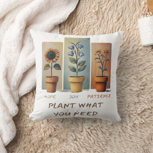 Plante Hope Joy Patience Coussin - Grow Positivity (Couverture)