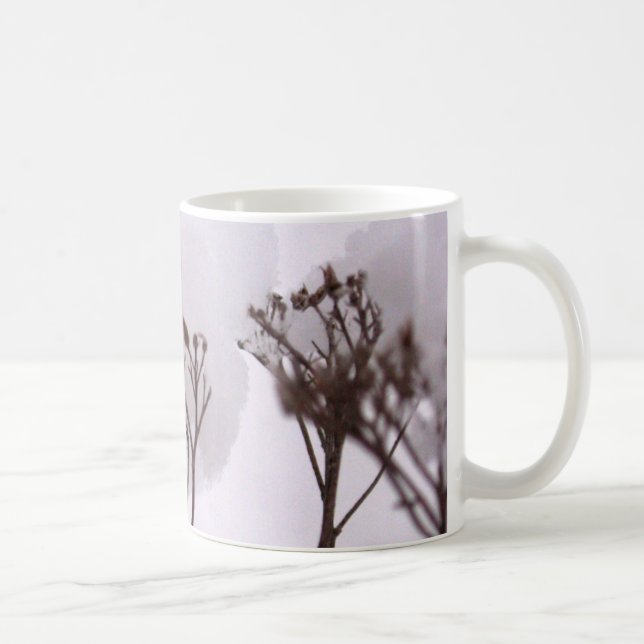 Plantes dans un mug classique blanc enneigé (Droite)