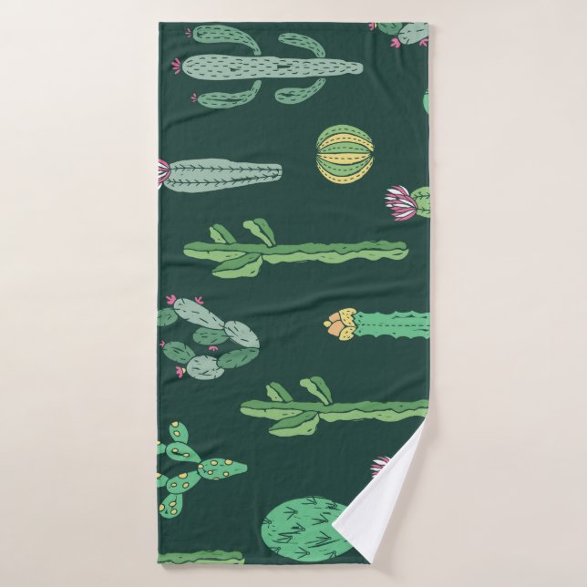 Plantes de Cactus : Arrière - plan Vintage sans co (Serviette de bain)