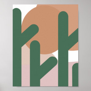 Plantes de cactus hauts Art mural bohème