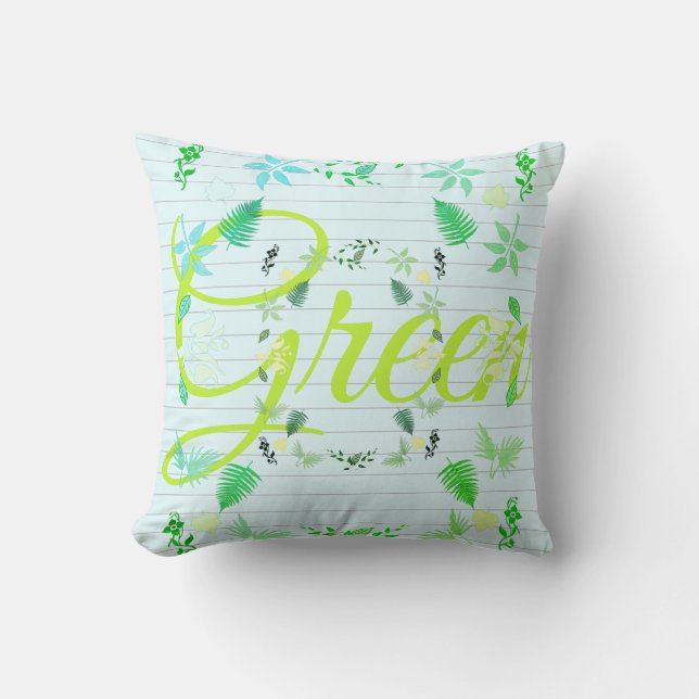 Plantes de feuilles vertes Nature Coussin de jet (Recto)