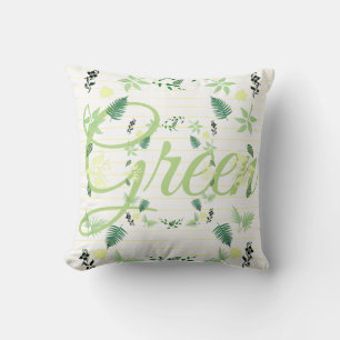 Plantes de feuilles vertes Nature Coussin de jeté