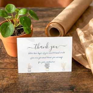 Plantes de maison écrit à la main merci insérer la