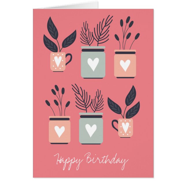 Plantes de pot moderne rose et gris pastel (Devant)