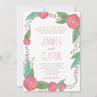 Plantes peintes Invitations de mariage