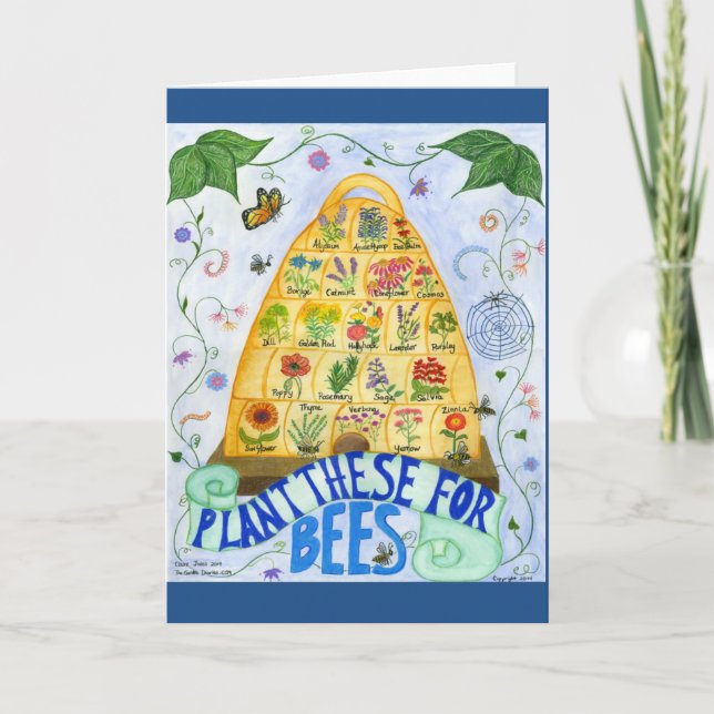 Plantes pour les abeilles Carte de voeux (Devant)