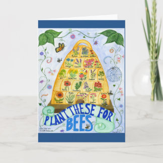 Plantes pour les abeilles Carte de voeux
