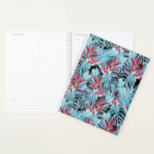 Plantes tropicaux rouges et bleus