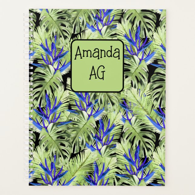 Plantes tropicaux verts et bleus (Devant)