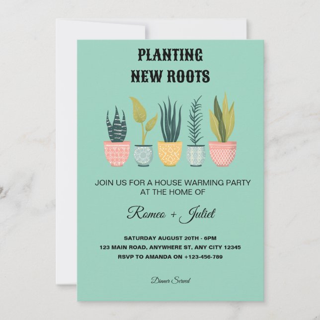 Planting New Roots Homewarming Invitation (Devant)