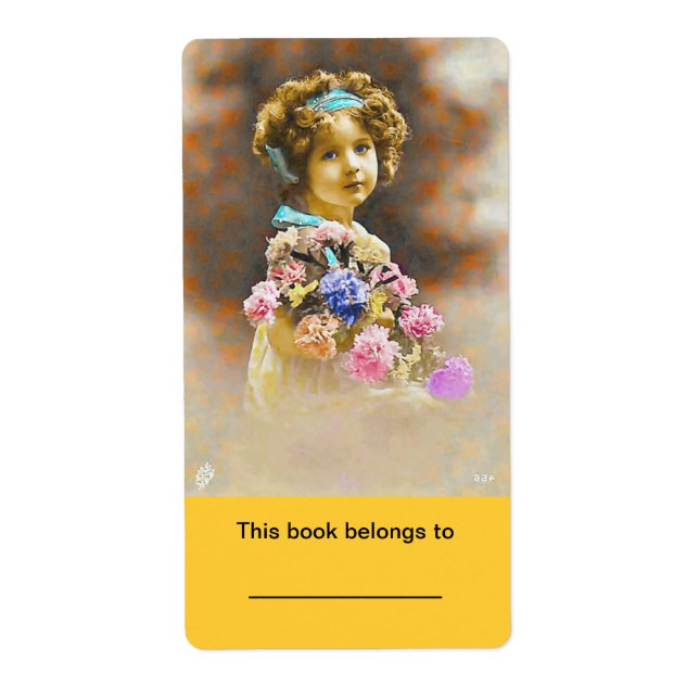 Plaque 2x3 3/4" (ex libris) Stickers Vintage (Devant)