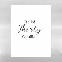 Bonjour trente anniversaire nom simple minimal élé