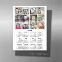 Plaque Aimantée Effaçable Calendrier 2024 avec 12 photos Collage - Blanc  Noi