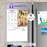 Plaque Aimantée Effaçable Calendrier 2025 6 Collage photo Personnalisé<br><div class="desc">Créez un calendrier de collage photo Dry Erase Magnetic 11x17 Feuille pour vos notes avec un calendrier 2025 année par année et un modèle de collage photo facile à télécharger avec 6 images de différentes formes et tailles, horizontales et verticales pour accueillir une grande variété de sujets photo. Personnalisez avec...</div>