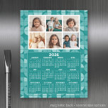 Plaque Aimantée Effaçable Calendrier avec 6 photos - motif mcm turquoise<br><div class="desc">Un article très utile pour l'école ou le bureau à domicile. Cela montre une vue de l'année complète de toutes les dates. Un calendrier imprimé sur un aimant combine fonctionnalité et commodité, transformant un espace de travail essentiel en outil de gestion du temps. Cette conception innovante comprend un calendrier annuel...</div>