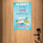 Plaque Aimantée Effaçable Funny Island Beach Birthday Cruise Ship Door<br><div class="desc">La bannière Tropical Cruise Ship est parfaite pour ceux qui veulent célébrer leur anniversaire avec style. Notre bannière est créée avec de l'aquarelle et présente un design de paquebot de croisière qui est sûr d'impressionner. C'est la façon parfaite de décorer votre porte de chambre et de faciliter la recherche de...</div>