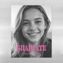 Modern Pink Typography Graduation Photo 